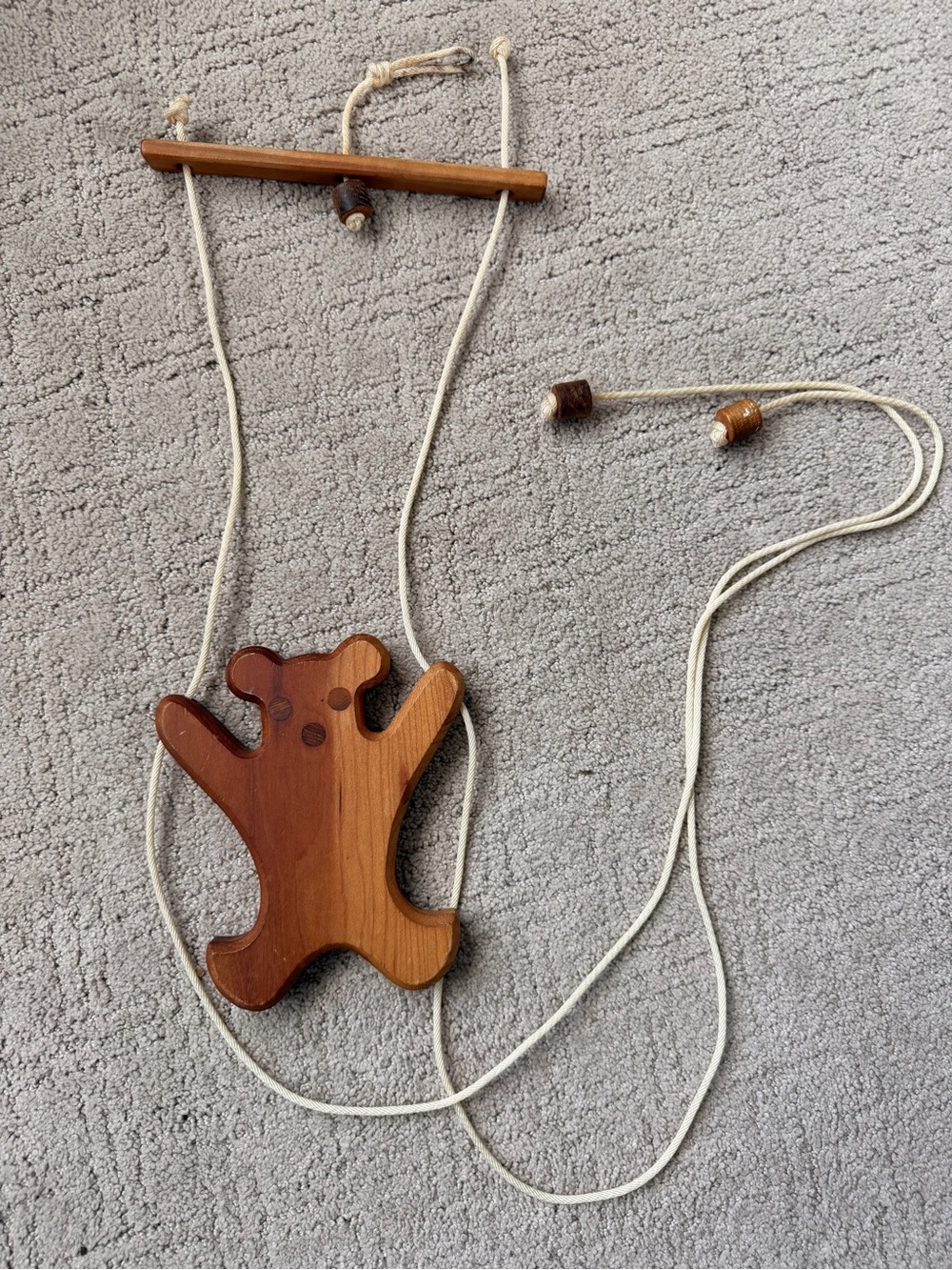 Vintage Wooden Bear Climbing Toy
